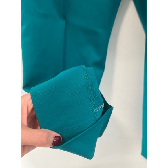 Oxxford Clothes Teal Men's Dress Pants Flat Front Bespoke Size 36 Short - Picture 9 of 14